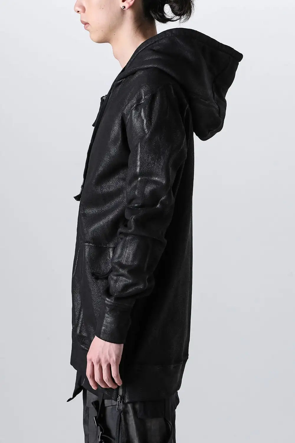 Untwisted Fleece-Lined Coating Hooded Jacket