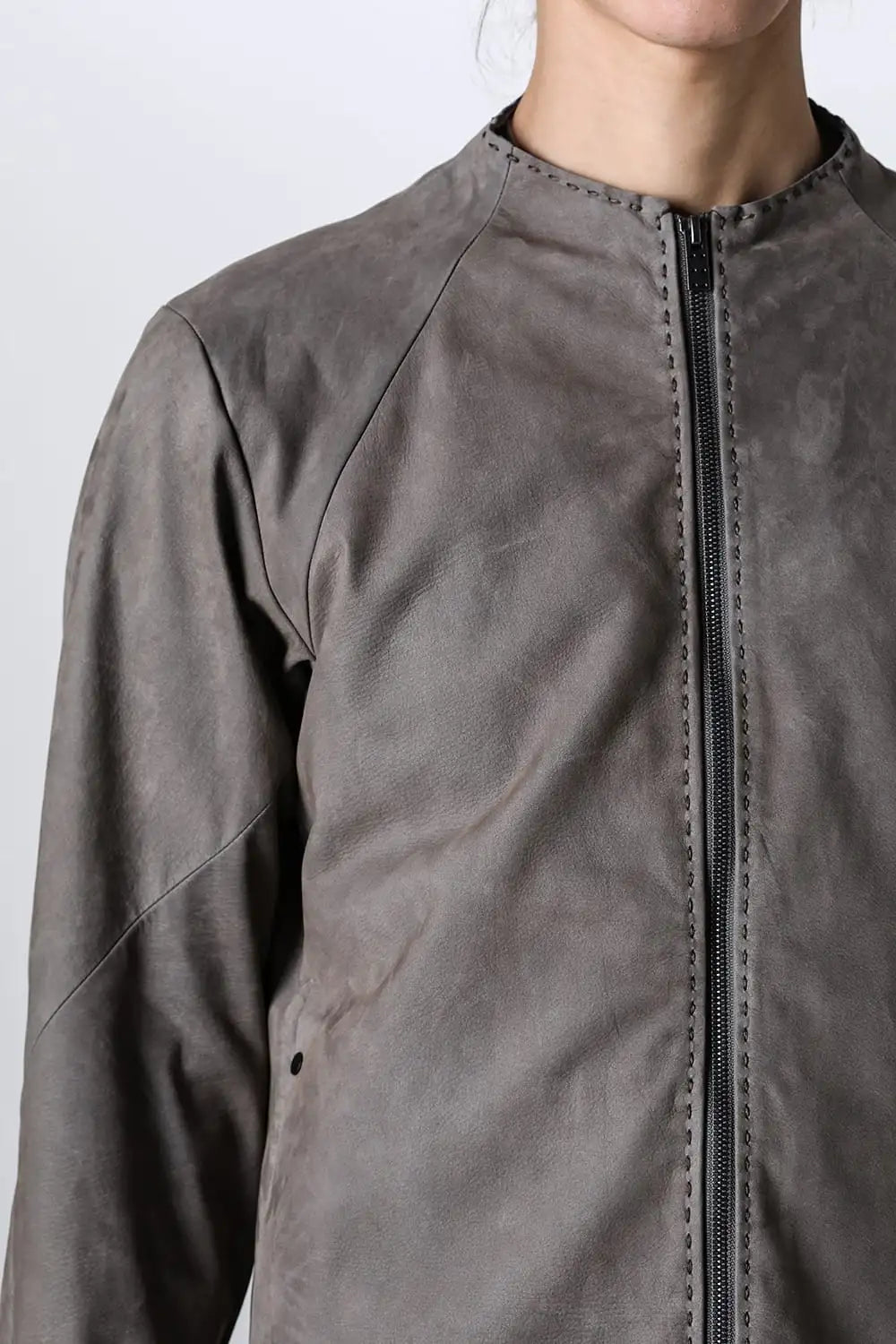 Jacket soft nubuck cow leather Slate Gray