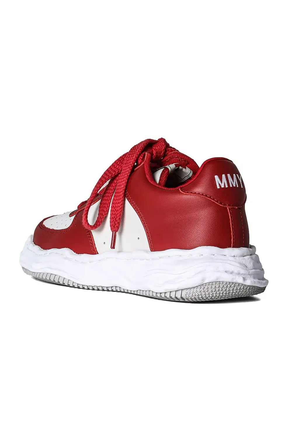 WAYNE original sole cow leather Low-Top sneaker Red / White