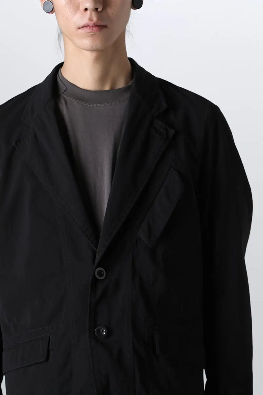強撚ドライコットン ジャケット  ブラック