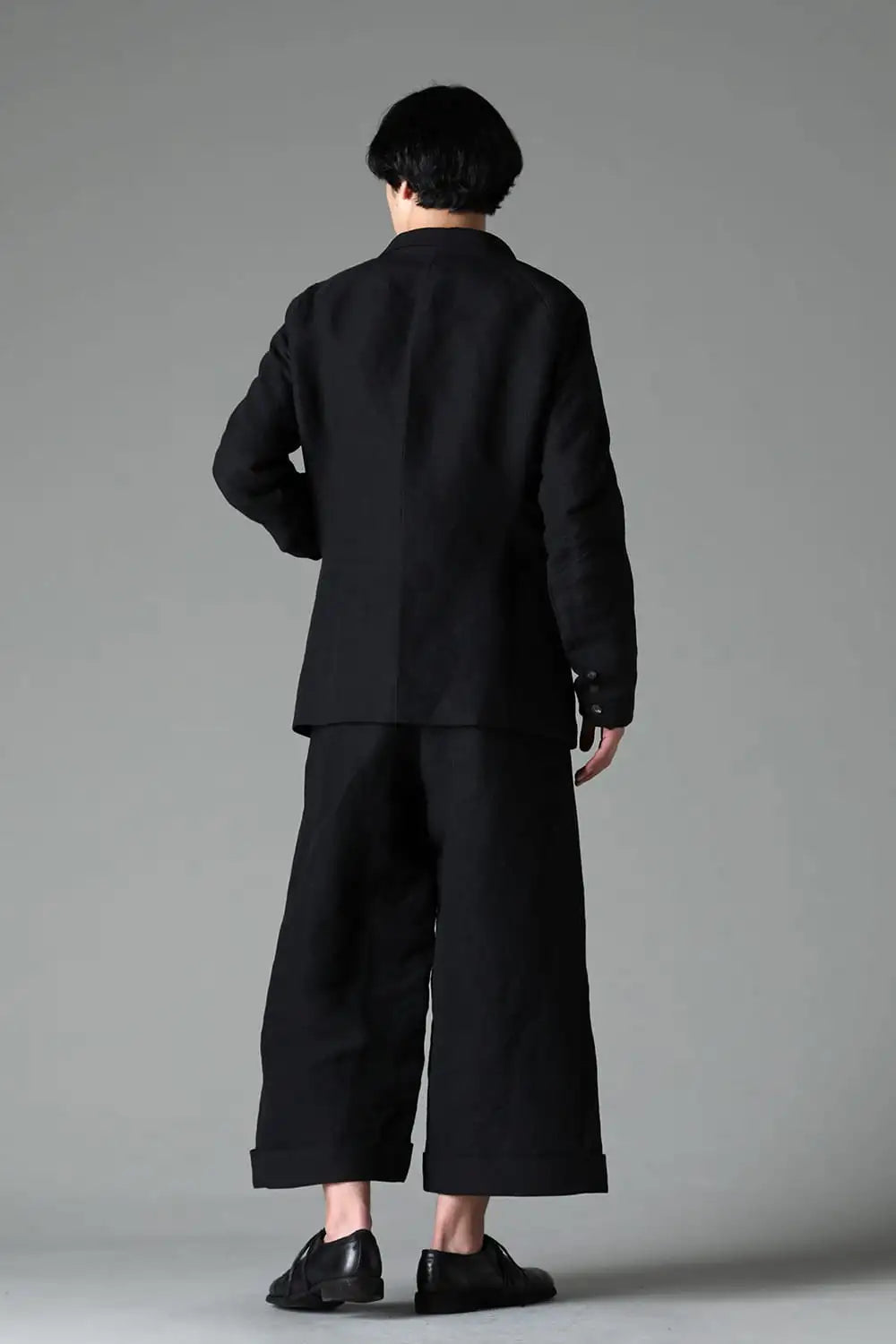 Cropped baggy pants linen / japanese paper