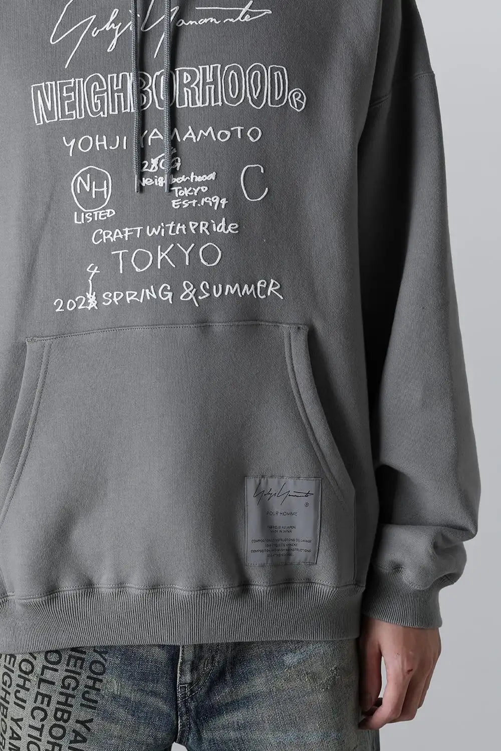 NEIGHBORHOOD × Yohji Yamamoto Pint Hoodie Gray