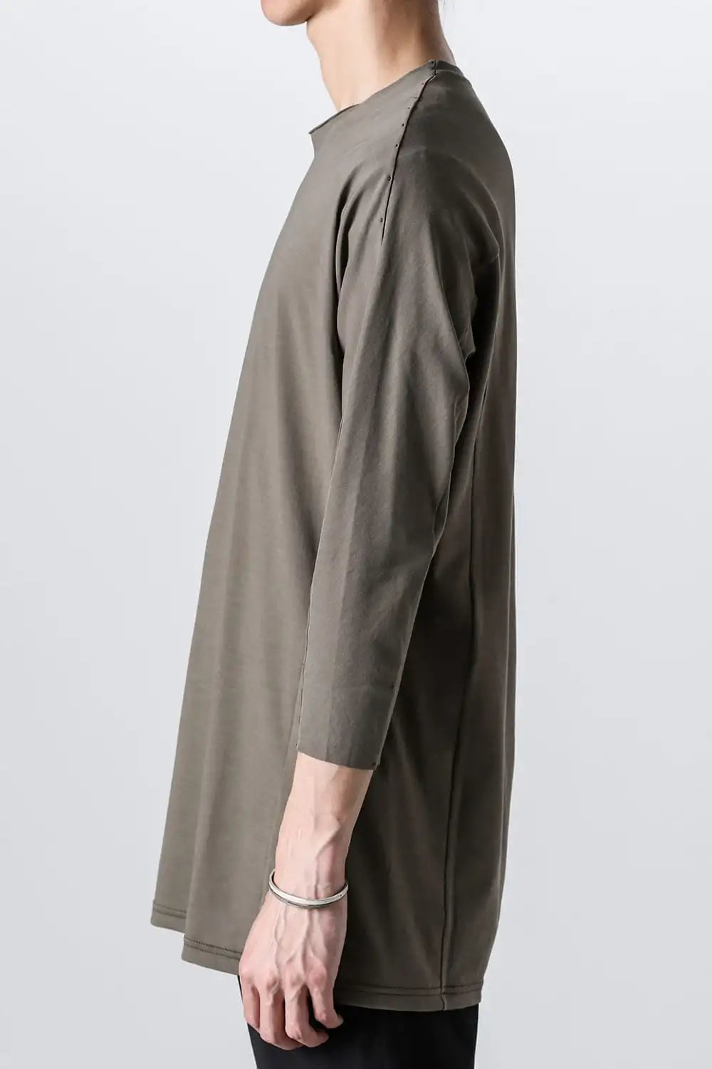 Eight-quarter sleeve high twist jersey Olive