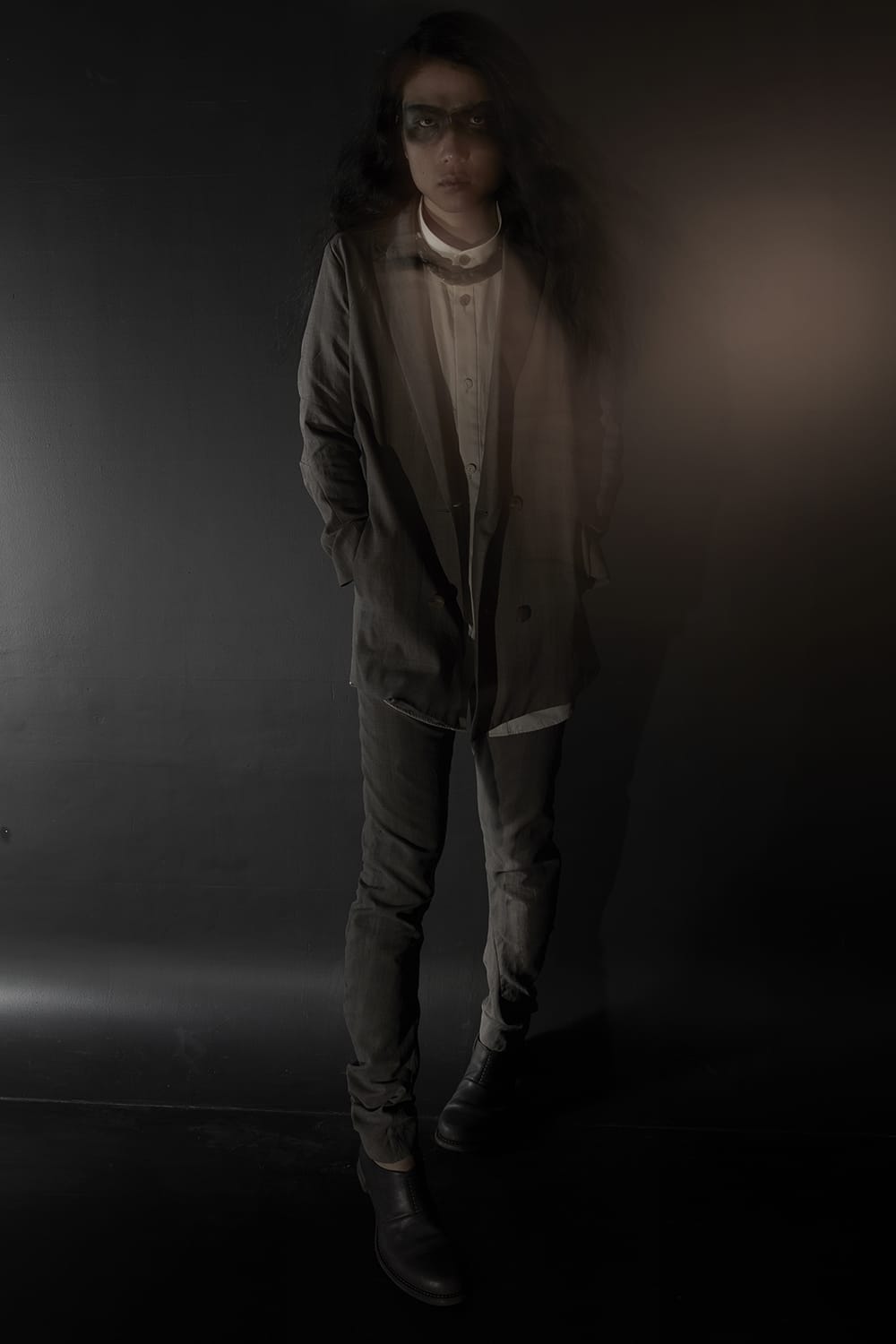 Double breasted jacket cotton glen check