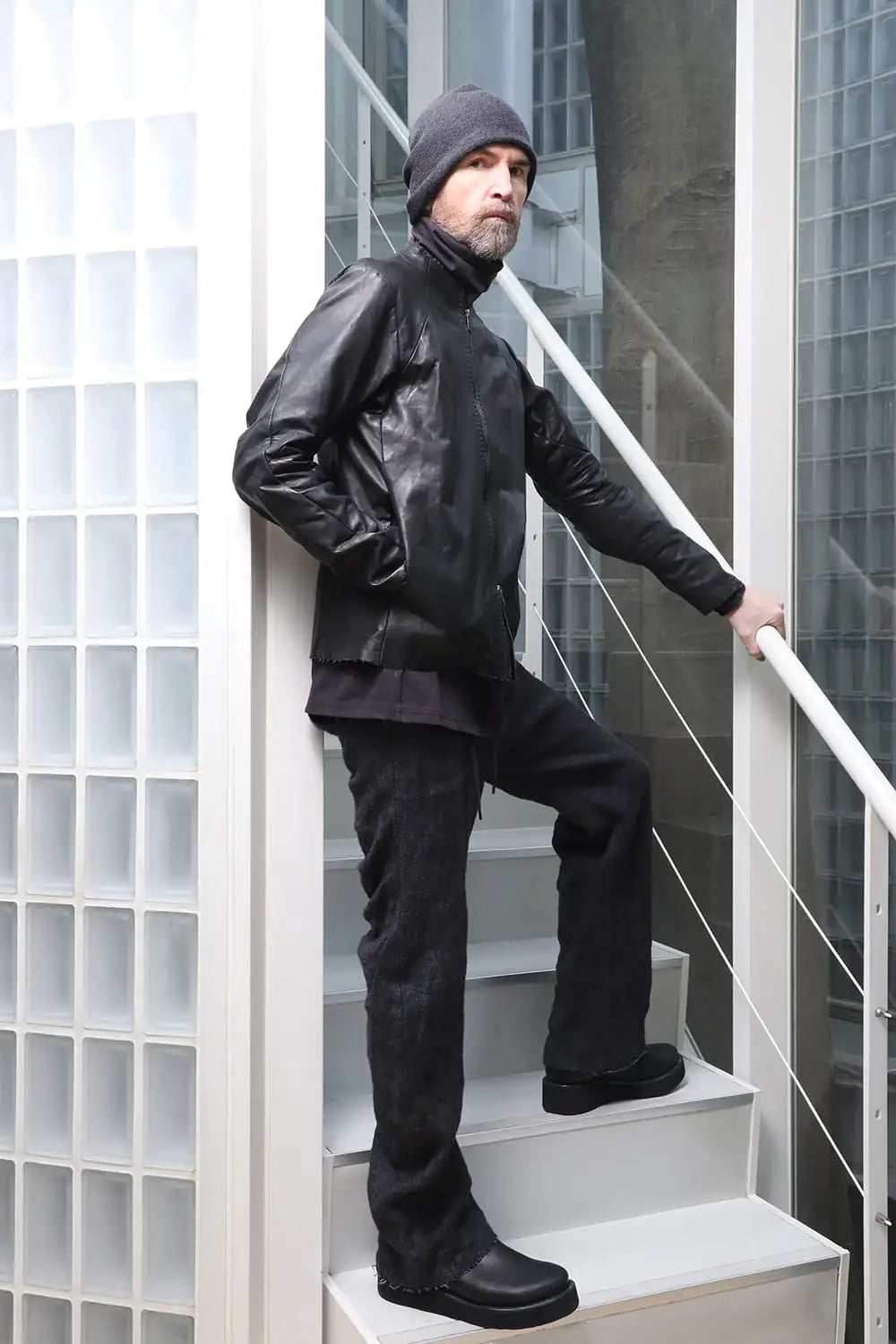 Leather  jacket  calf / silk   bonded