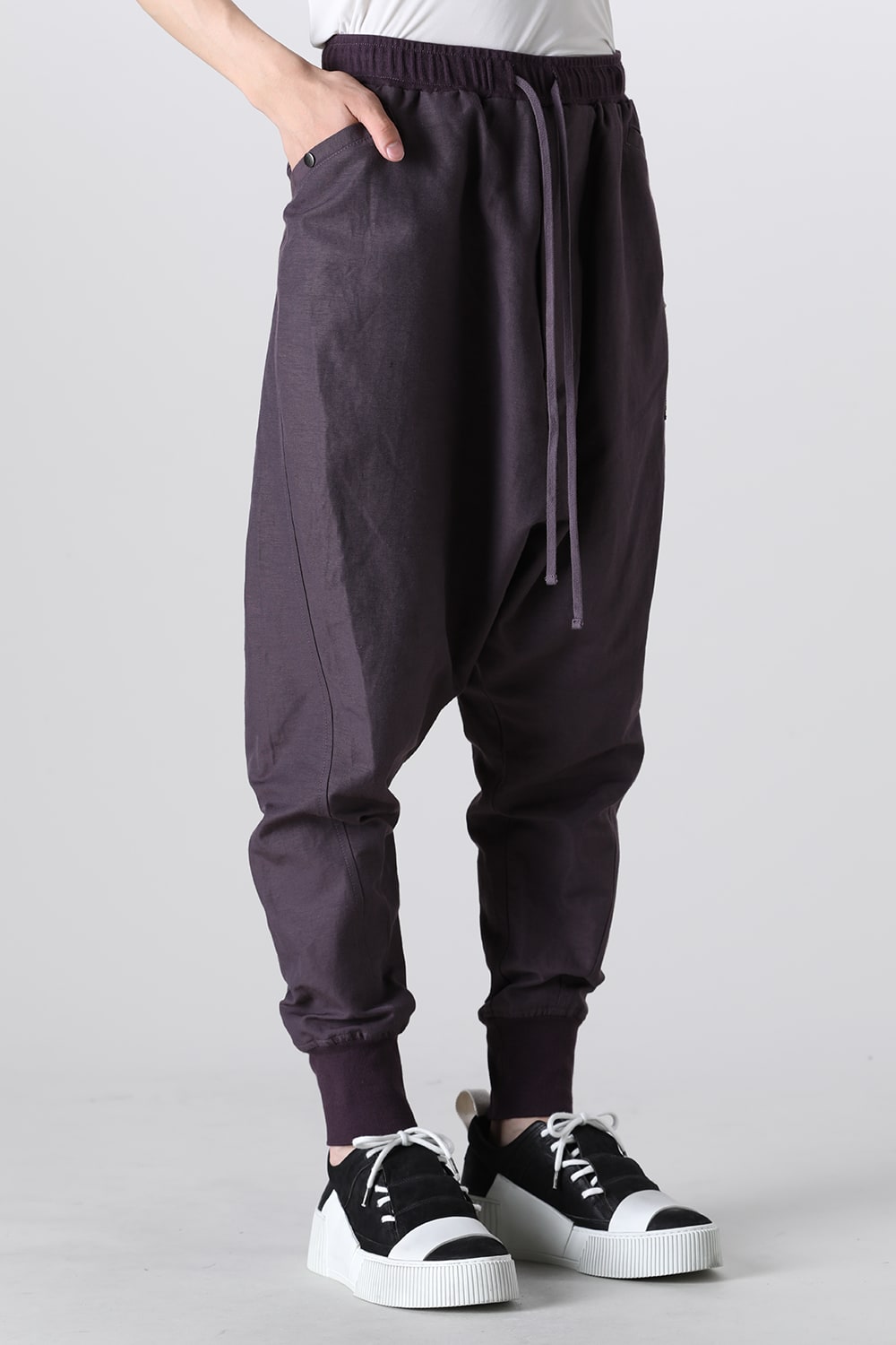 Nylon/Cotton Grosgrain Sarrouel Pants Sepia