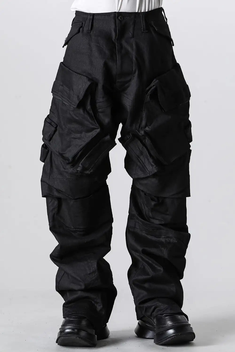 10.5oz Stretch Denim Wide Cargo Pants