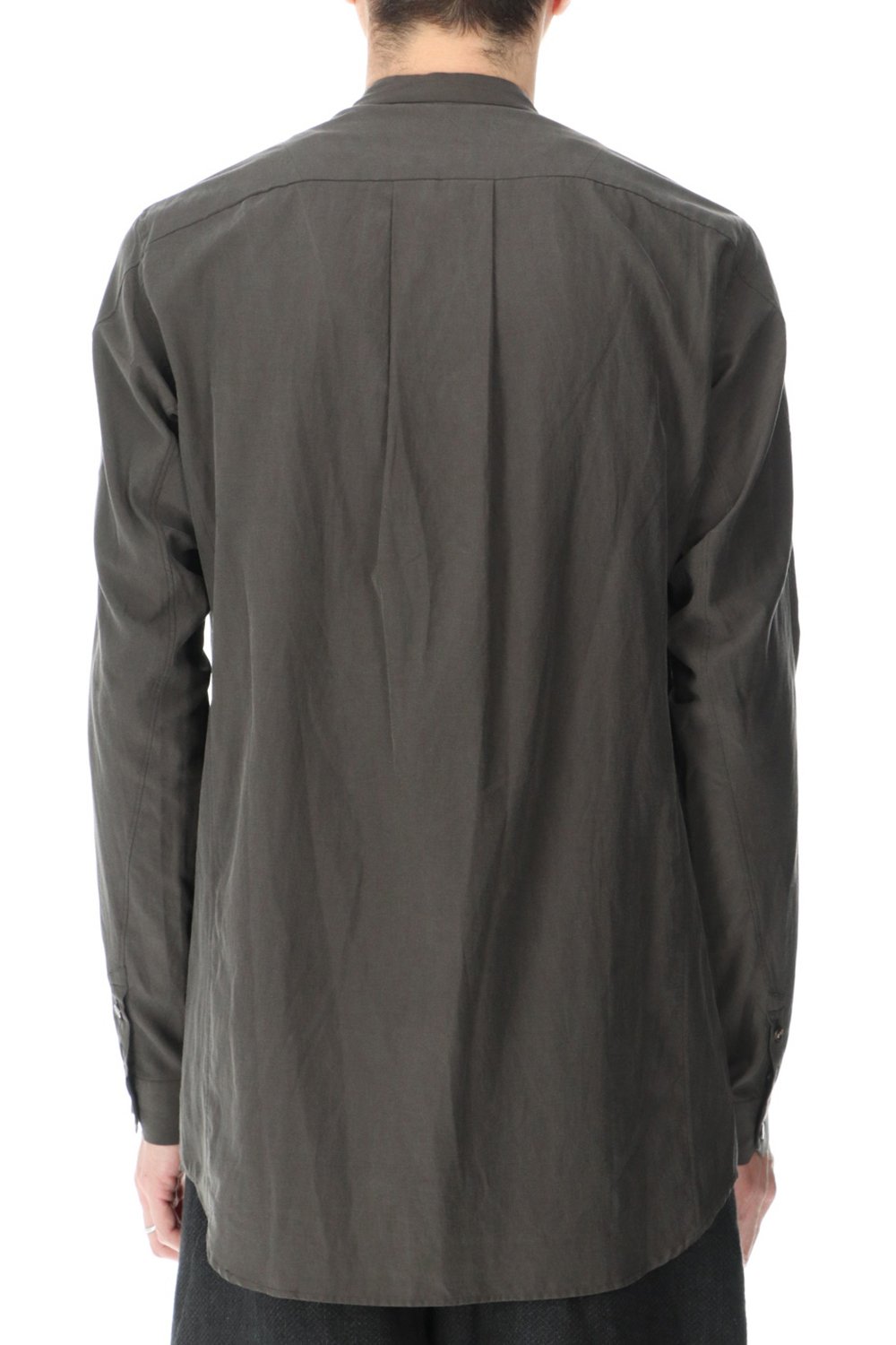 Shirt silk/cotton broad sandblast finish Gray