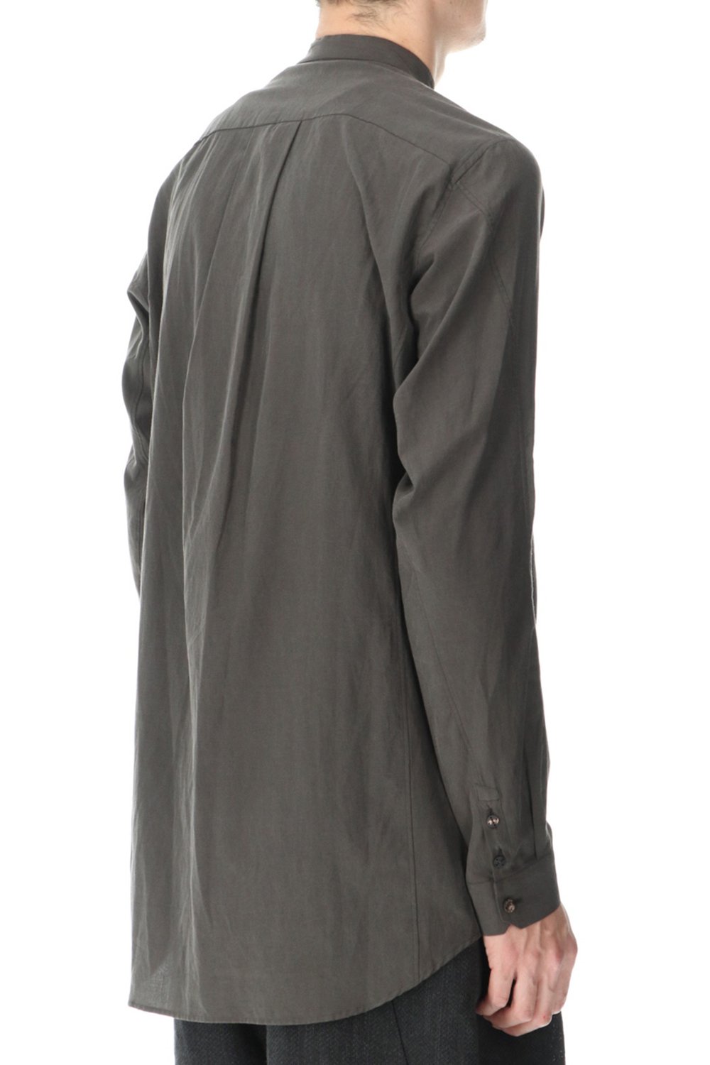 Shirt silk/cotton broad sandblast finish Gray