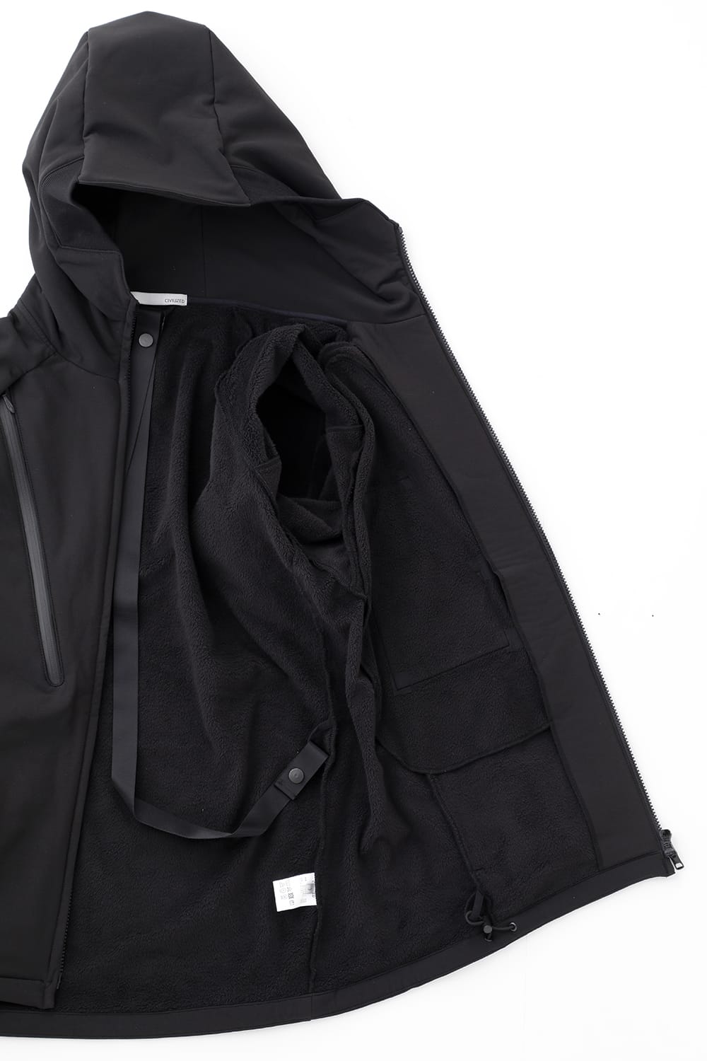 Vacuum Neck Soft Shell Parka Black