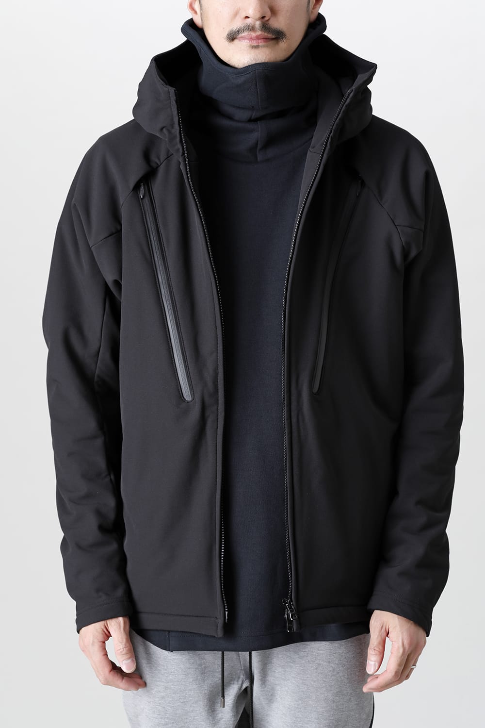 Vacuum Neck Soft Shell Parka Black