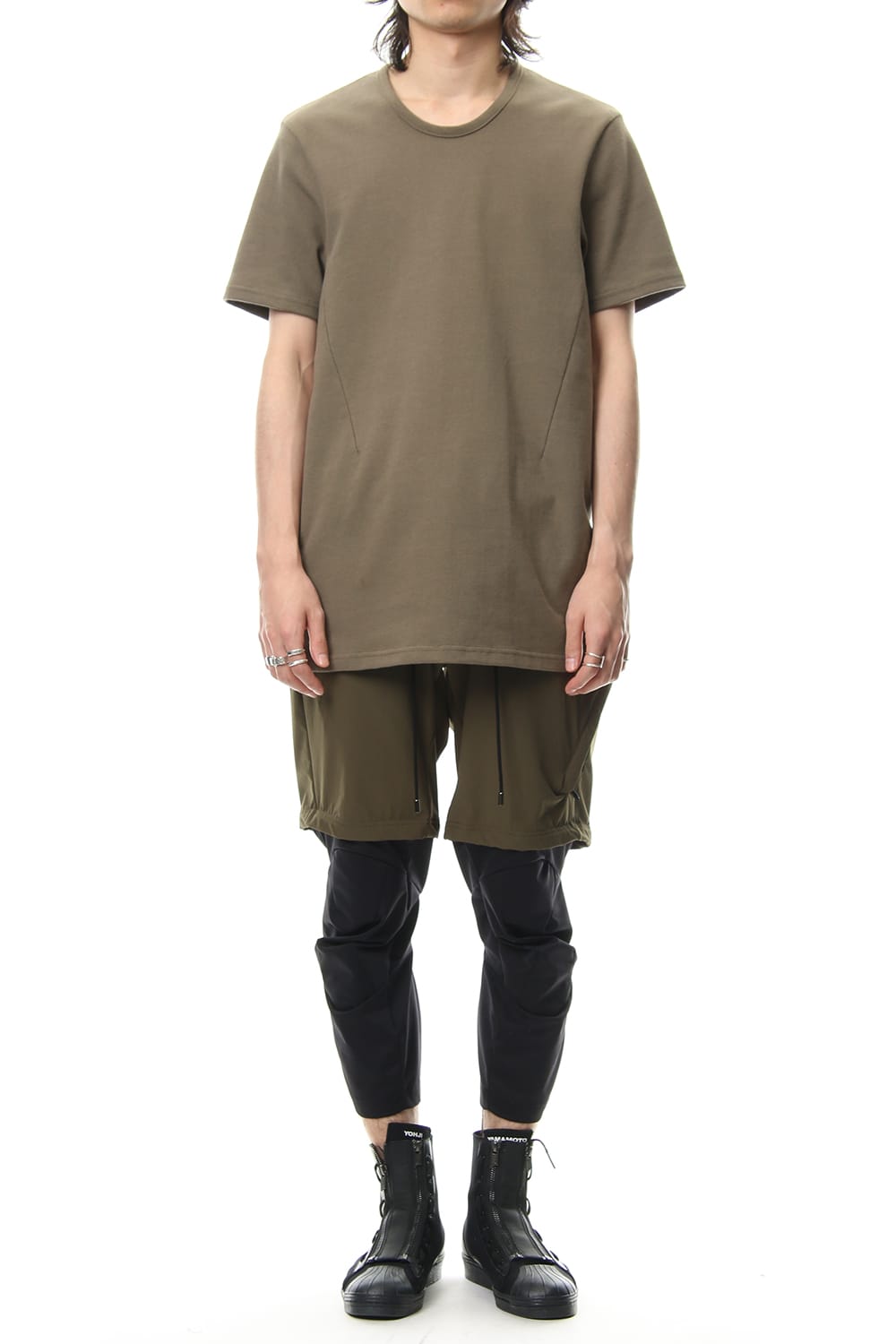 CREW NECK SIDEVENT S/S - Khaki - CM-1802