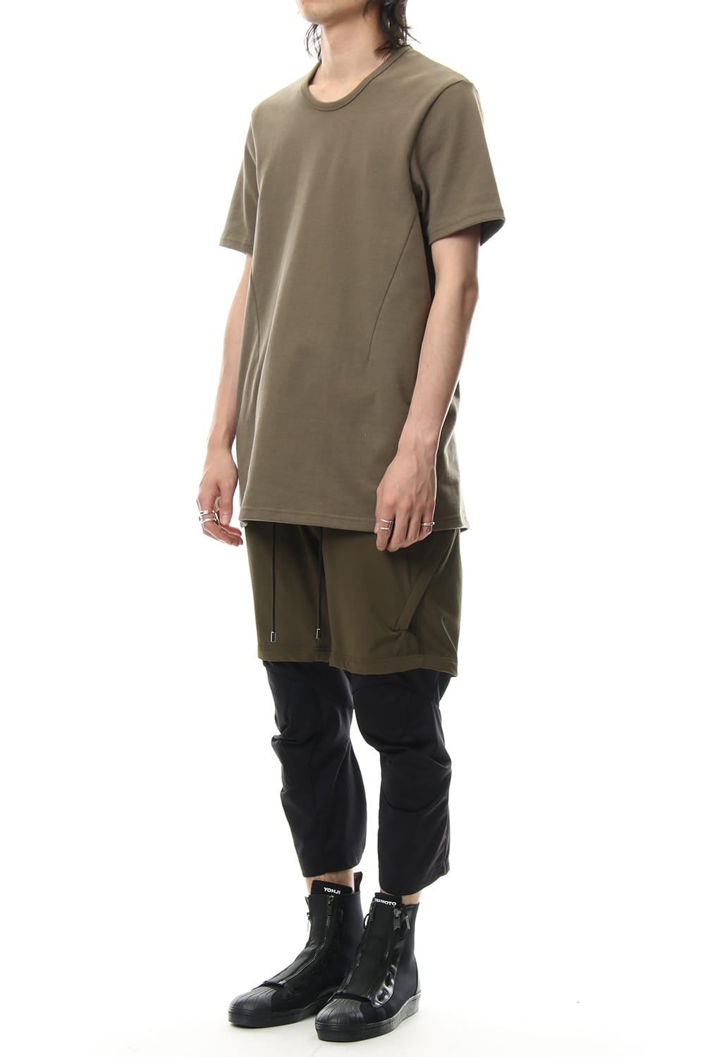 CREW NECK SIDEVENT S/S - Khaki - CM-1802