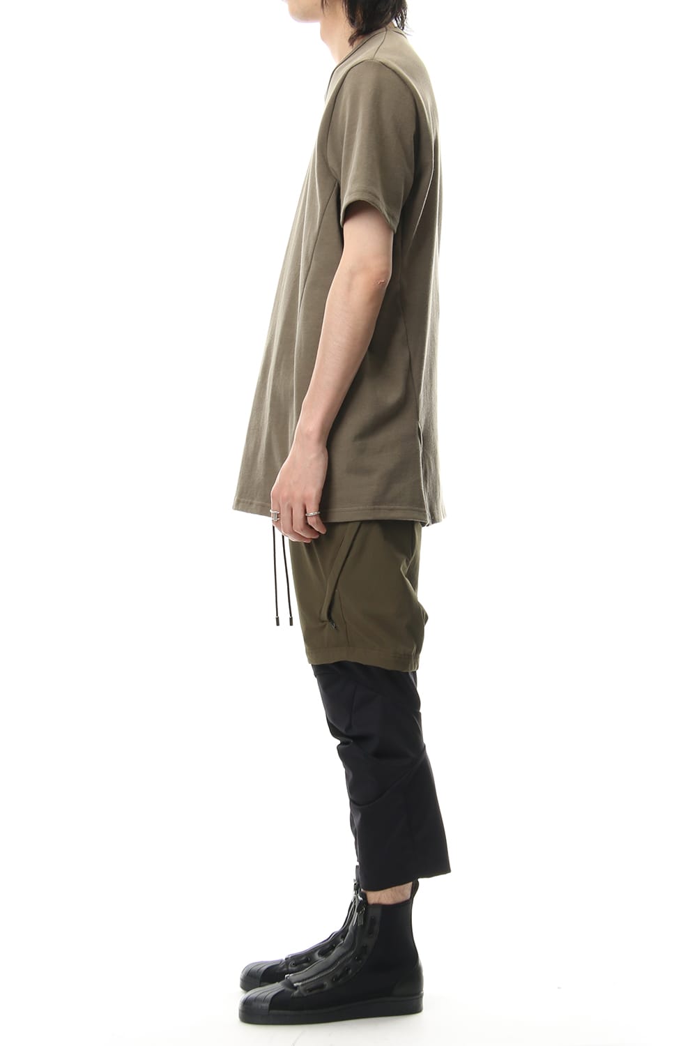 CREW NECK SIDEVENT S/S - Khaki - CM-1802