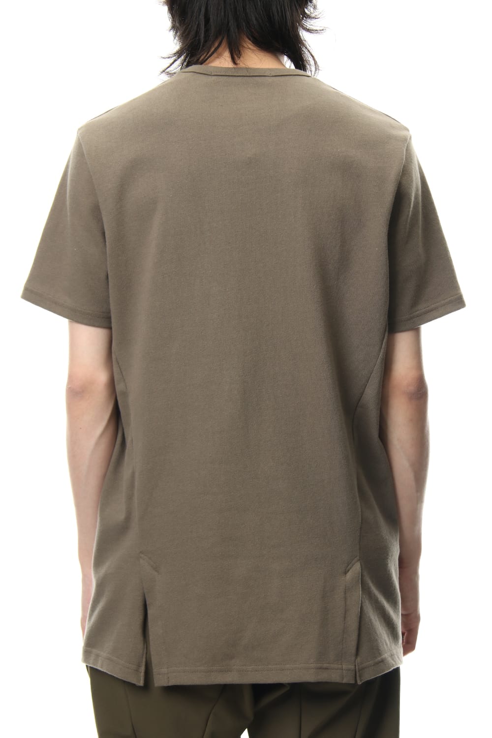 CREW NECK SIDEVENT S/S - Khaki - CM-1802