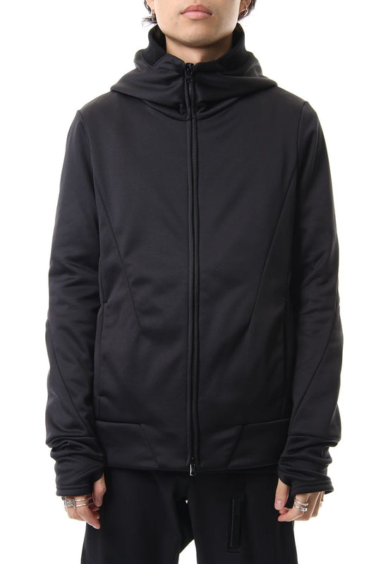 ZIP UP VACUUM NECK PARKA BLACK