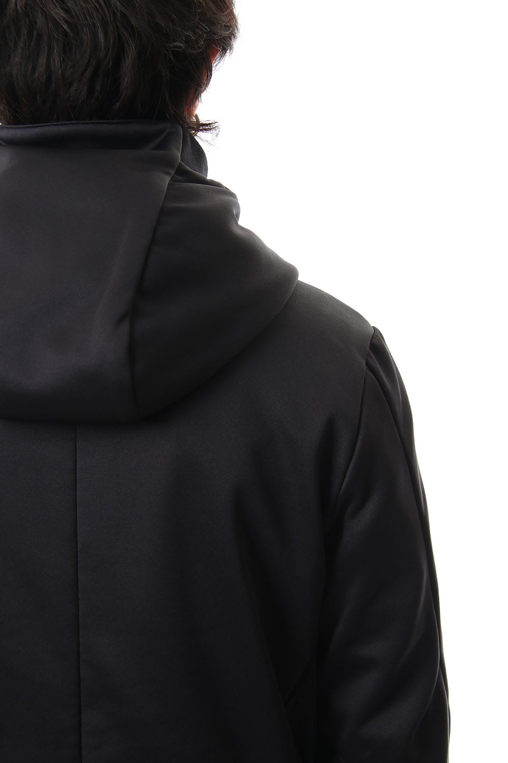 ZIP UP VACUUM NECK PARKA BLACK