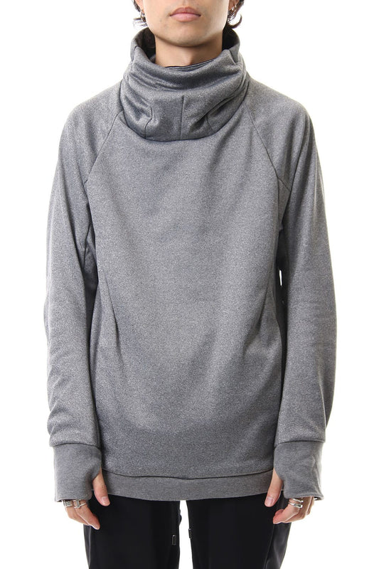 COVERED NECK L/S T.GRAY