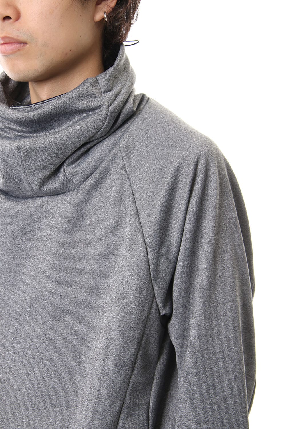 COVERED NECK L/S T.GRAY