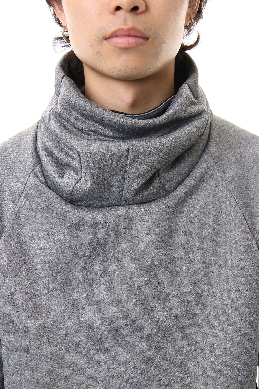 COVERED NECK L/S T.GRAY