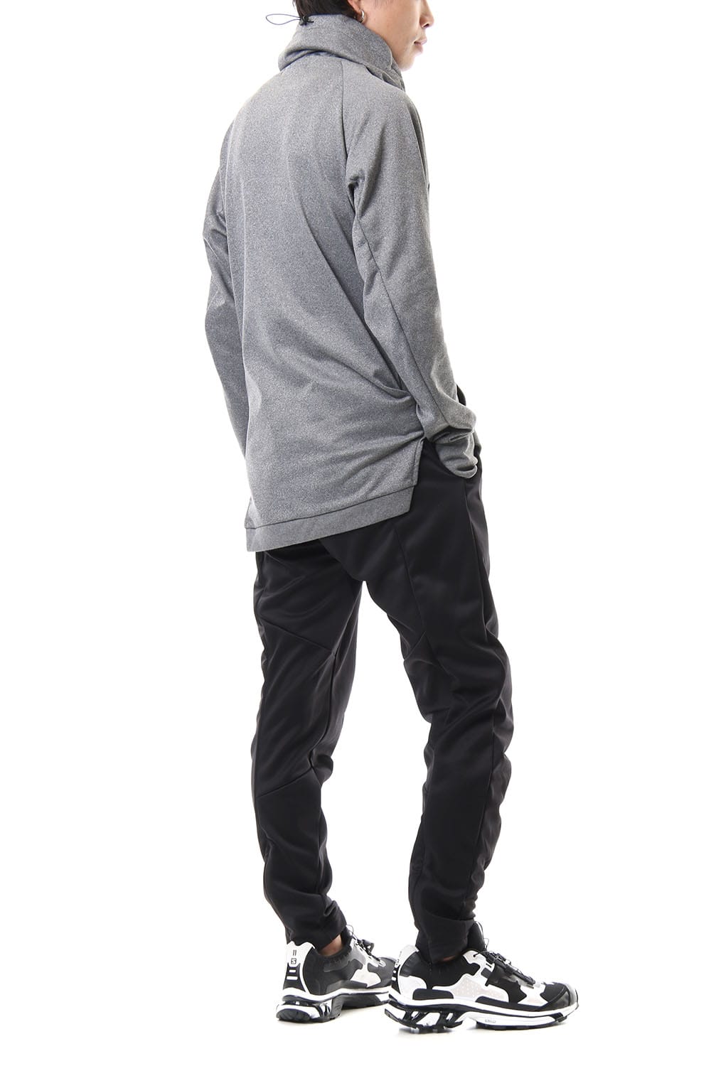 COVERED NECK L/S T.GRAY