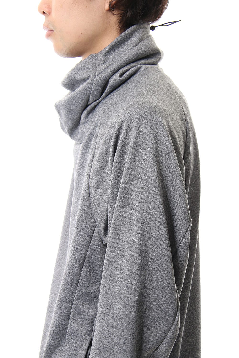 COVERED NECK L/S T.GRAY