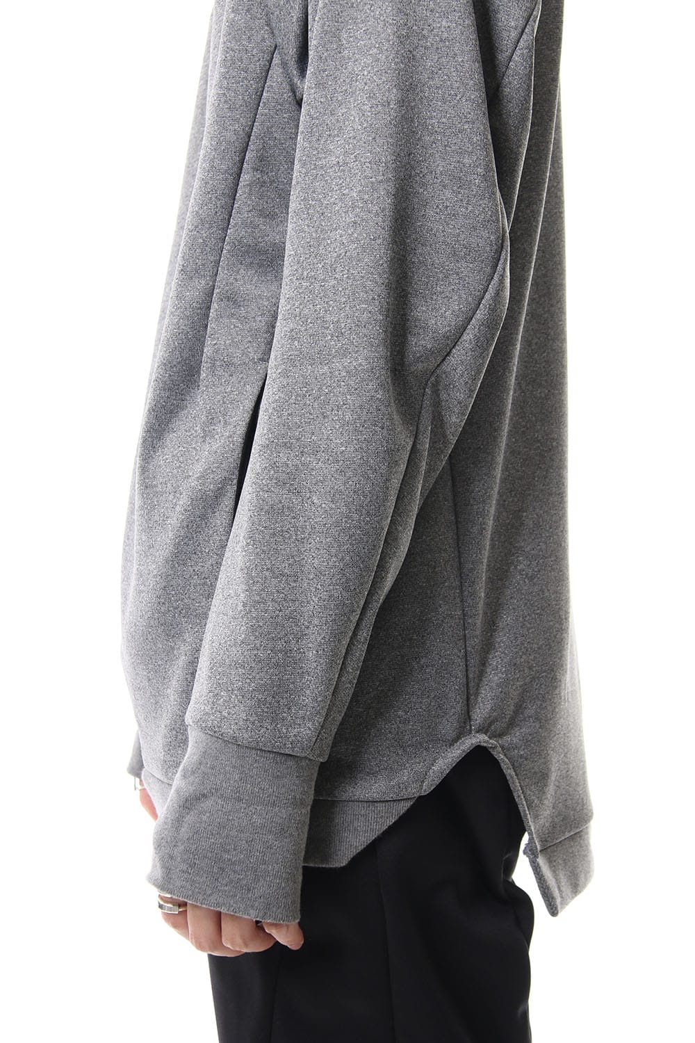 COVERED NECK L/S T.GRAY