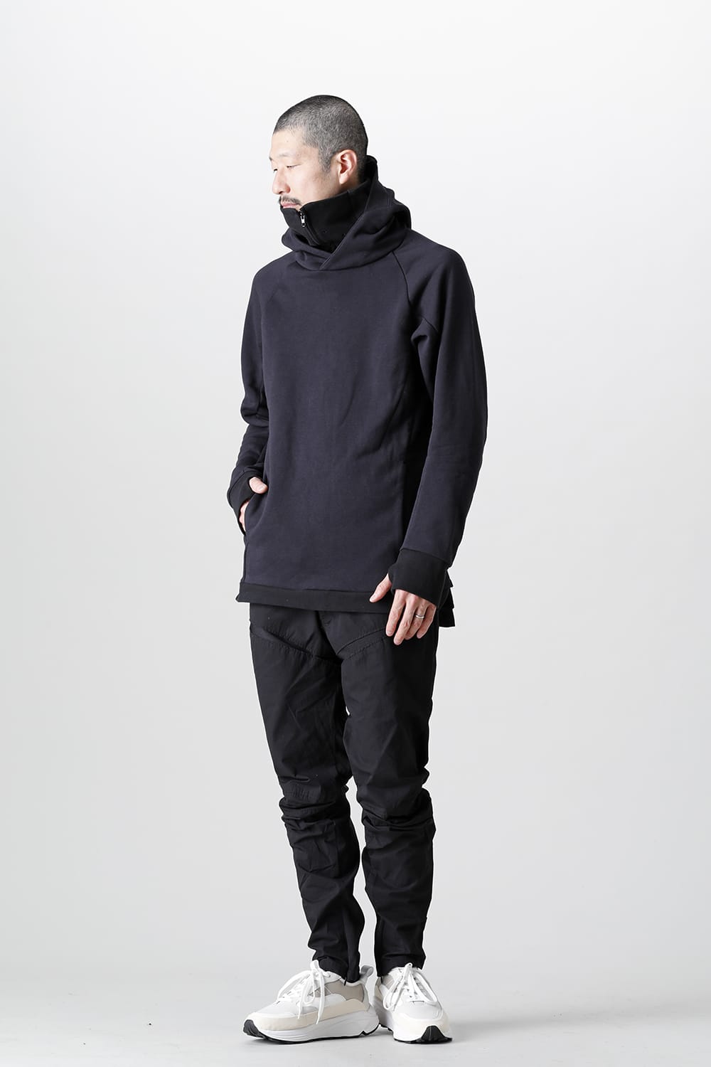 Covered Neck Parka Black