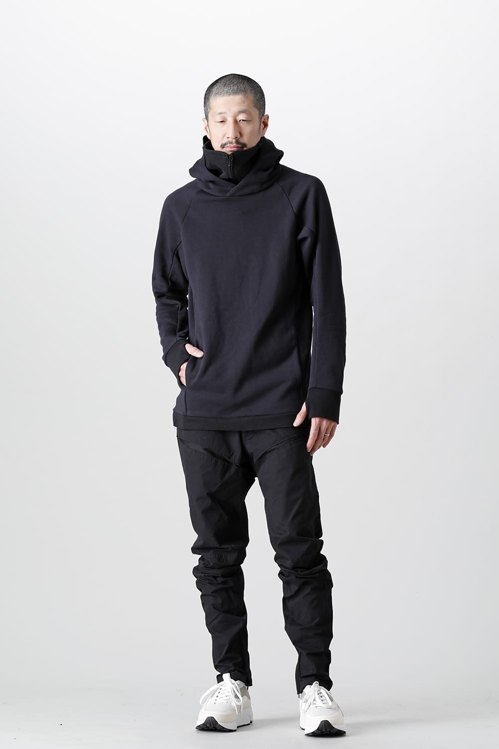 Covered Neck Parka Black