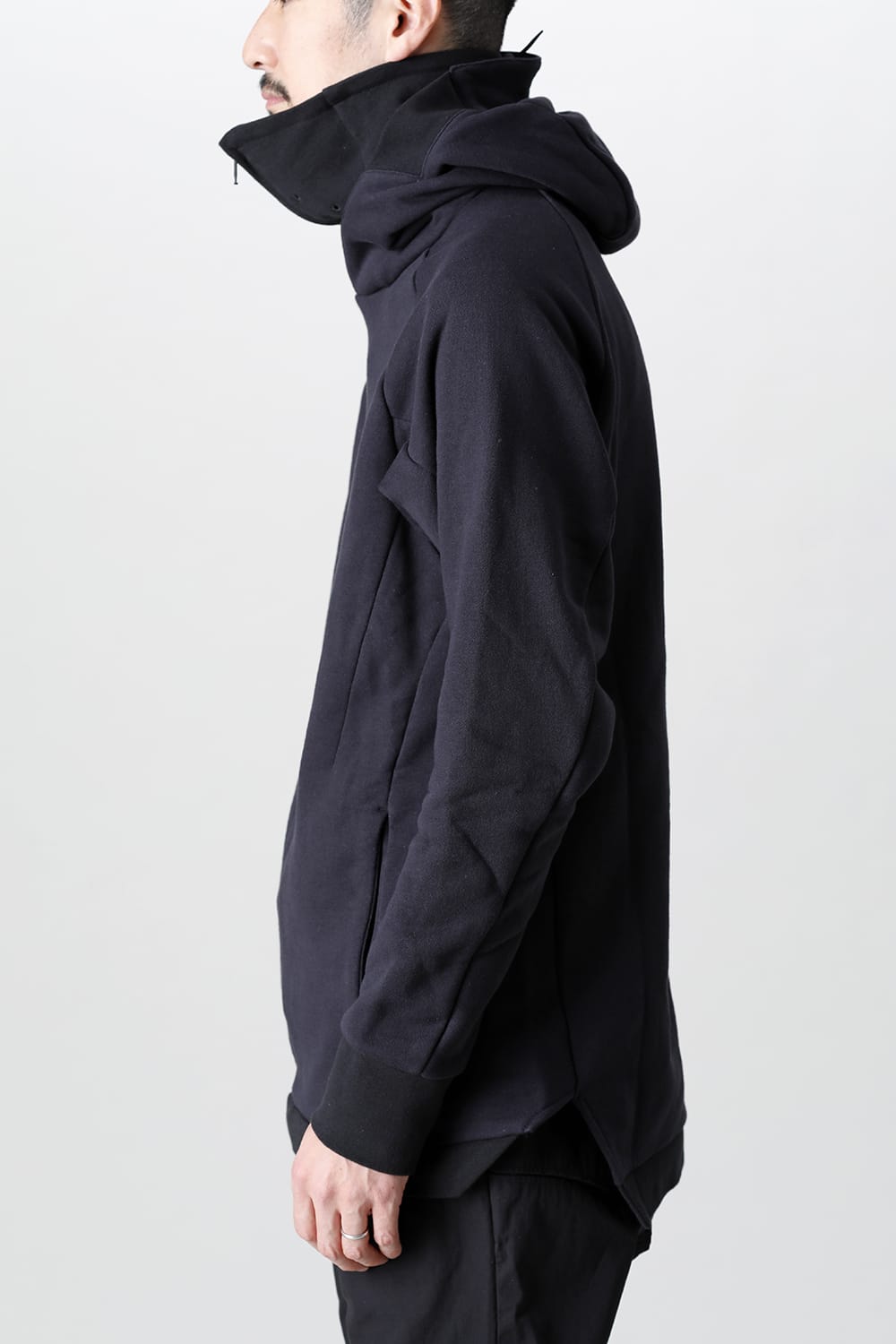 Covered Neck Parka Black