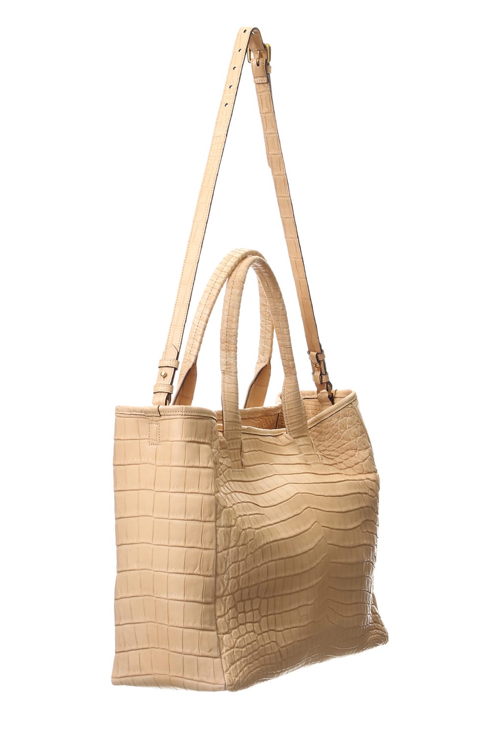 Cut off Tote BIG Crocodile Natural
