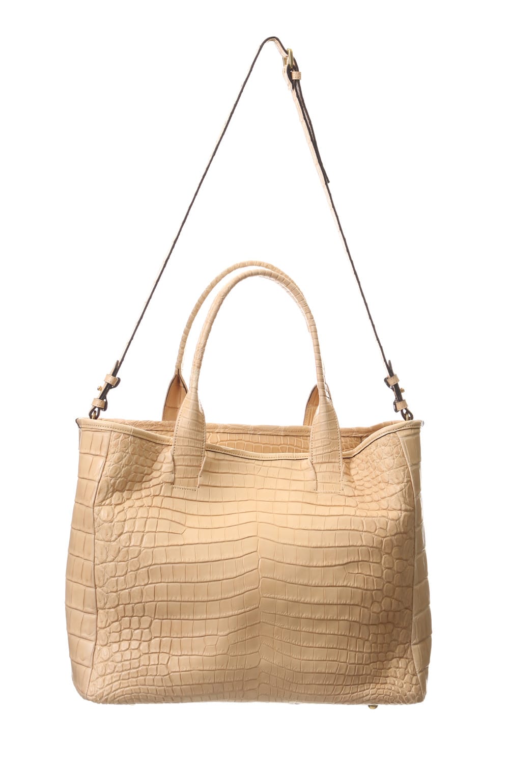 Cut off Tote BIG Crocodile Natural