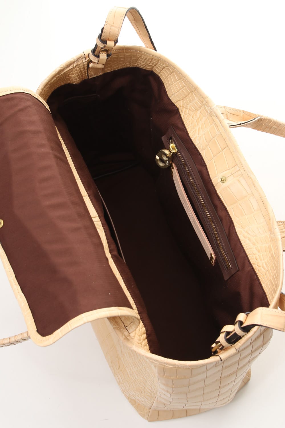 Cut off Tote BIG Crocodile Natural