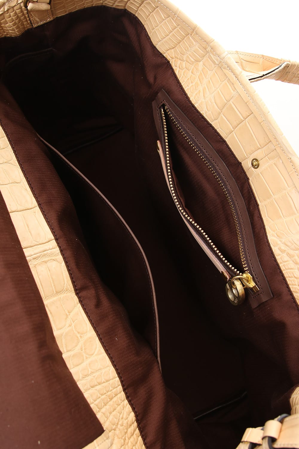 Cut off Tote BIG Crocodile Natural