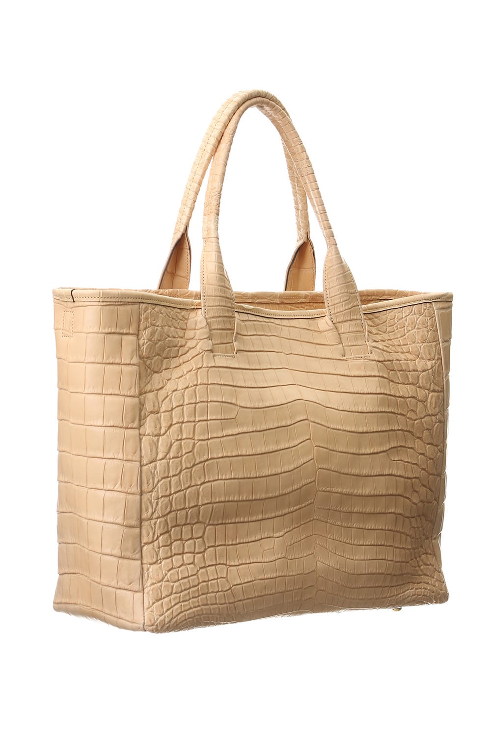 Cut off Tote BIG Crocodile Natural