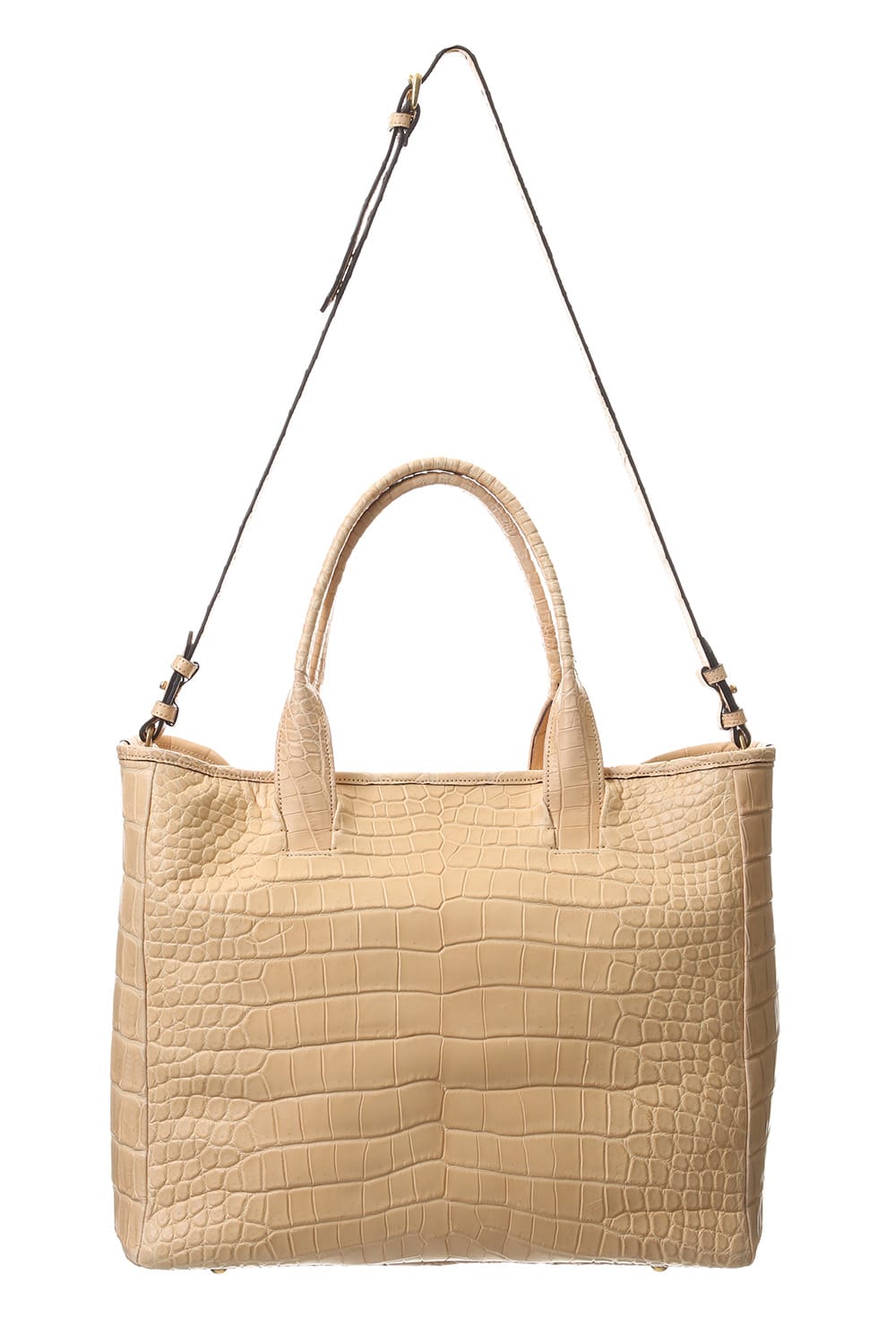 Cut off Tote BIG Crocodile Natural