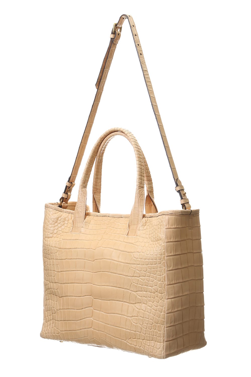 Cut off Tote BIG Crocodile Natural