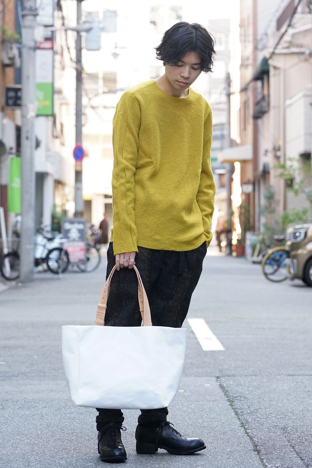 hand piece tote Proof canvas x mat White