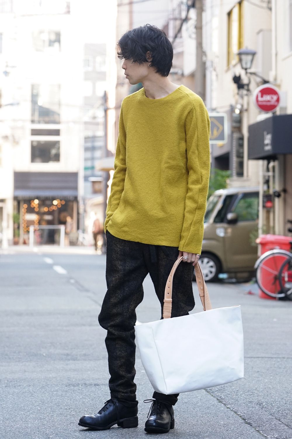 hand piece tote Proof canvas x mat White