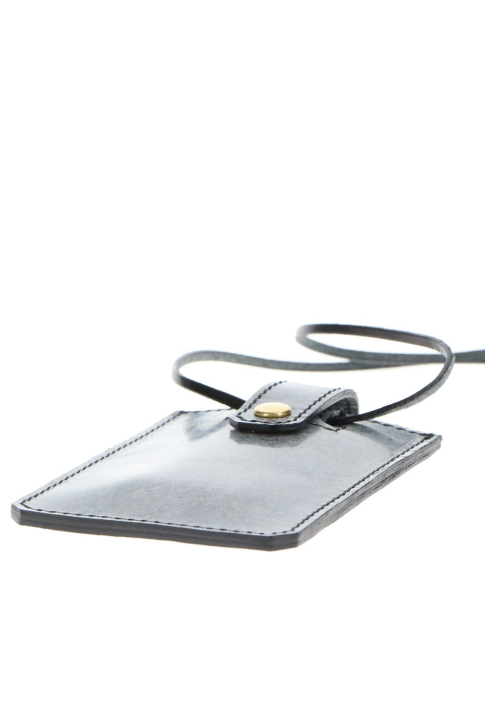 Slide Card Case - Horse leather from Aomori wax press Black