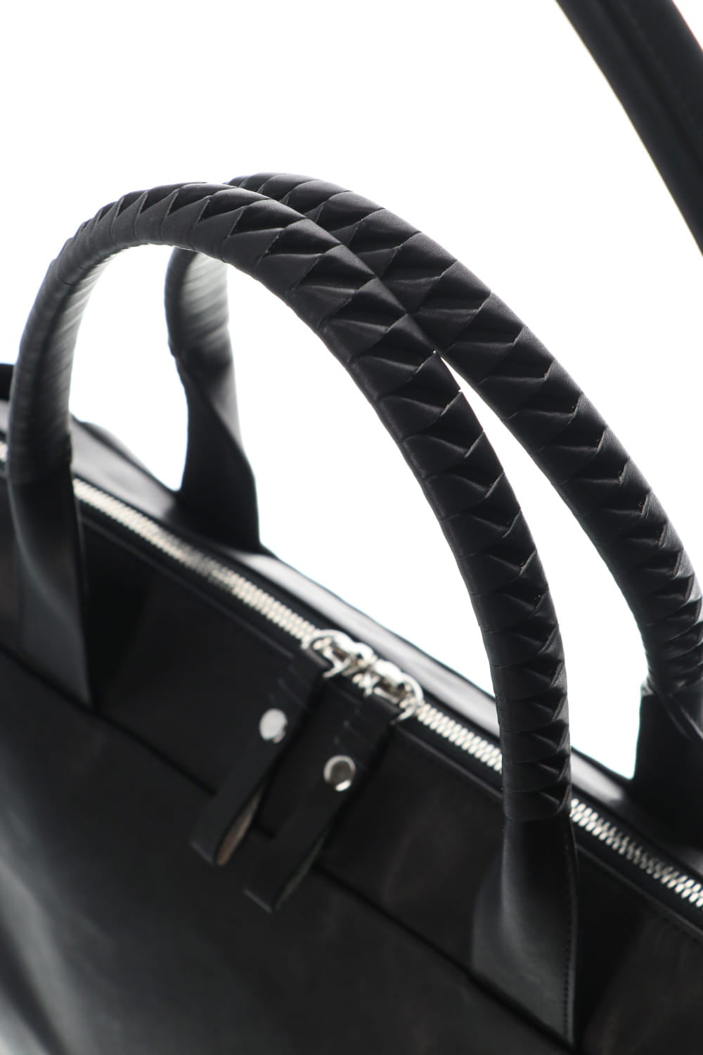 Slide tote bag - Cow leather from Hokkaido Black