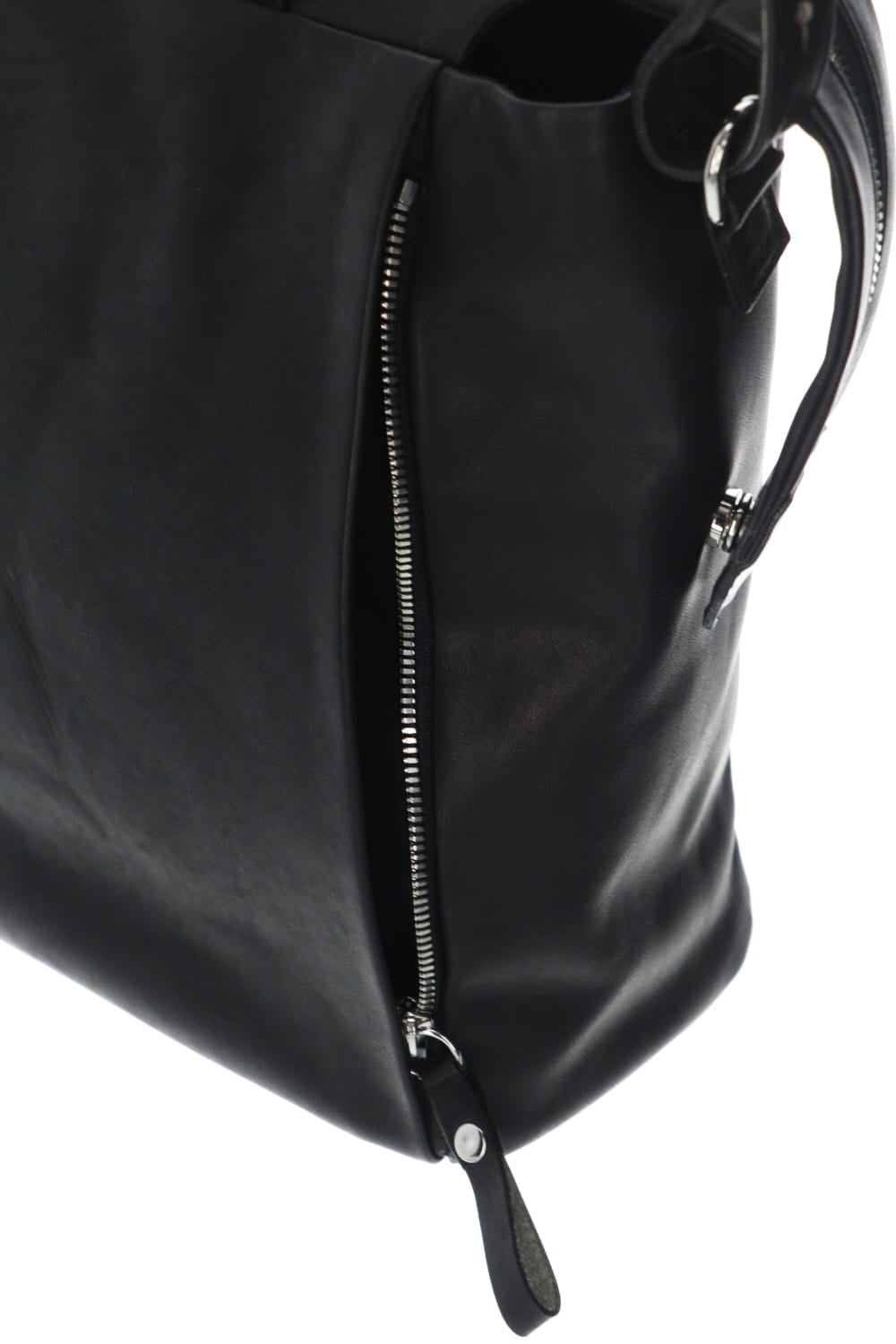 Slide tote bag - Cow leather from Hokkaido Black