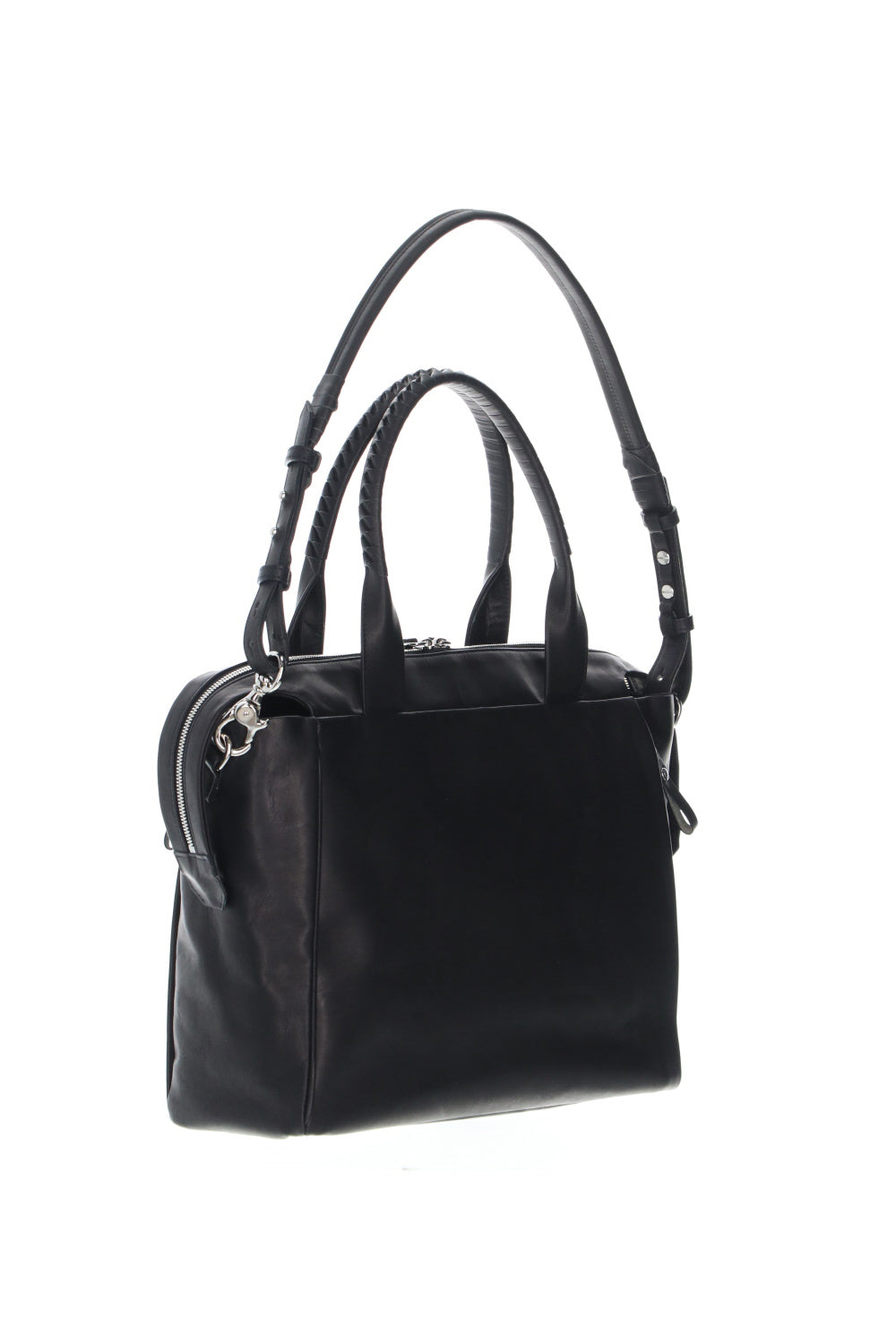 Slide tote bag - Cow leather from Hokkaido Black