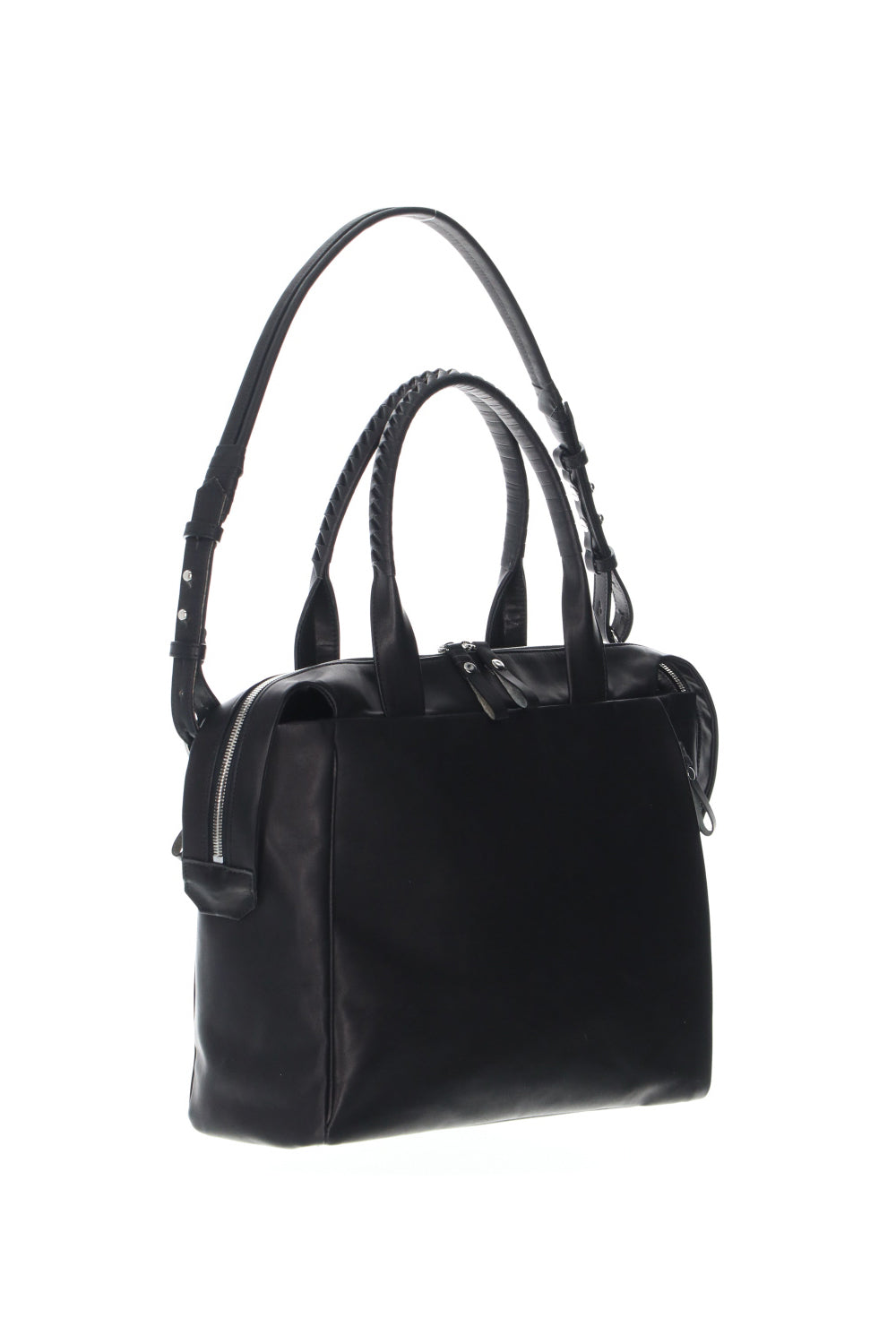 Slide tote bag - Cow leather from Hokkaido Black