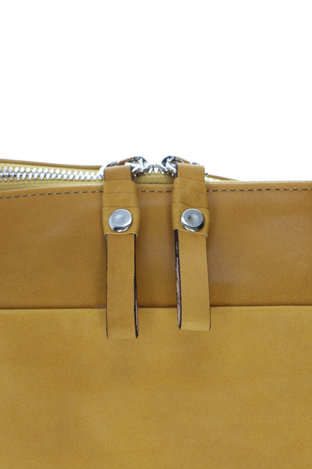 Slide tote bag - Cow leather from Hokkaido Mustard