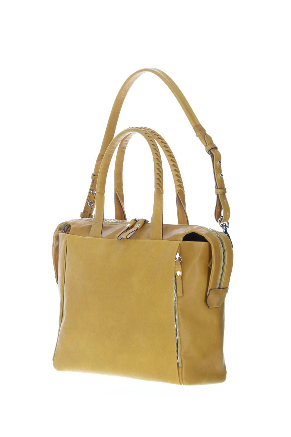 Slide tote bag - Cow leather from Hokkaido Mustard