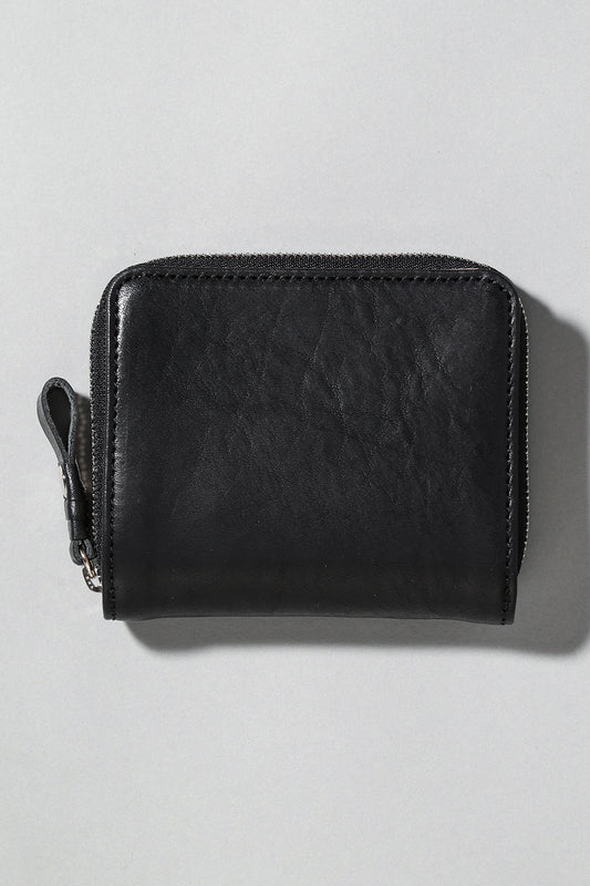 Tower half Wallet - Cow leather from Hokkaido Black