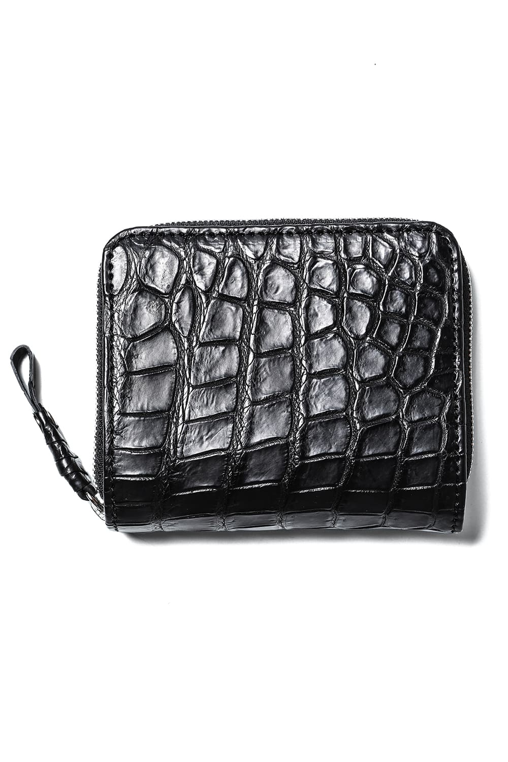 Tower half Wallet - Crocodile  Black