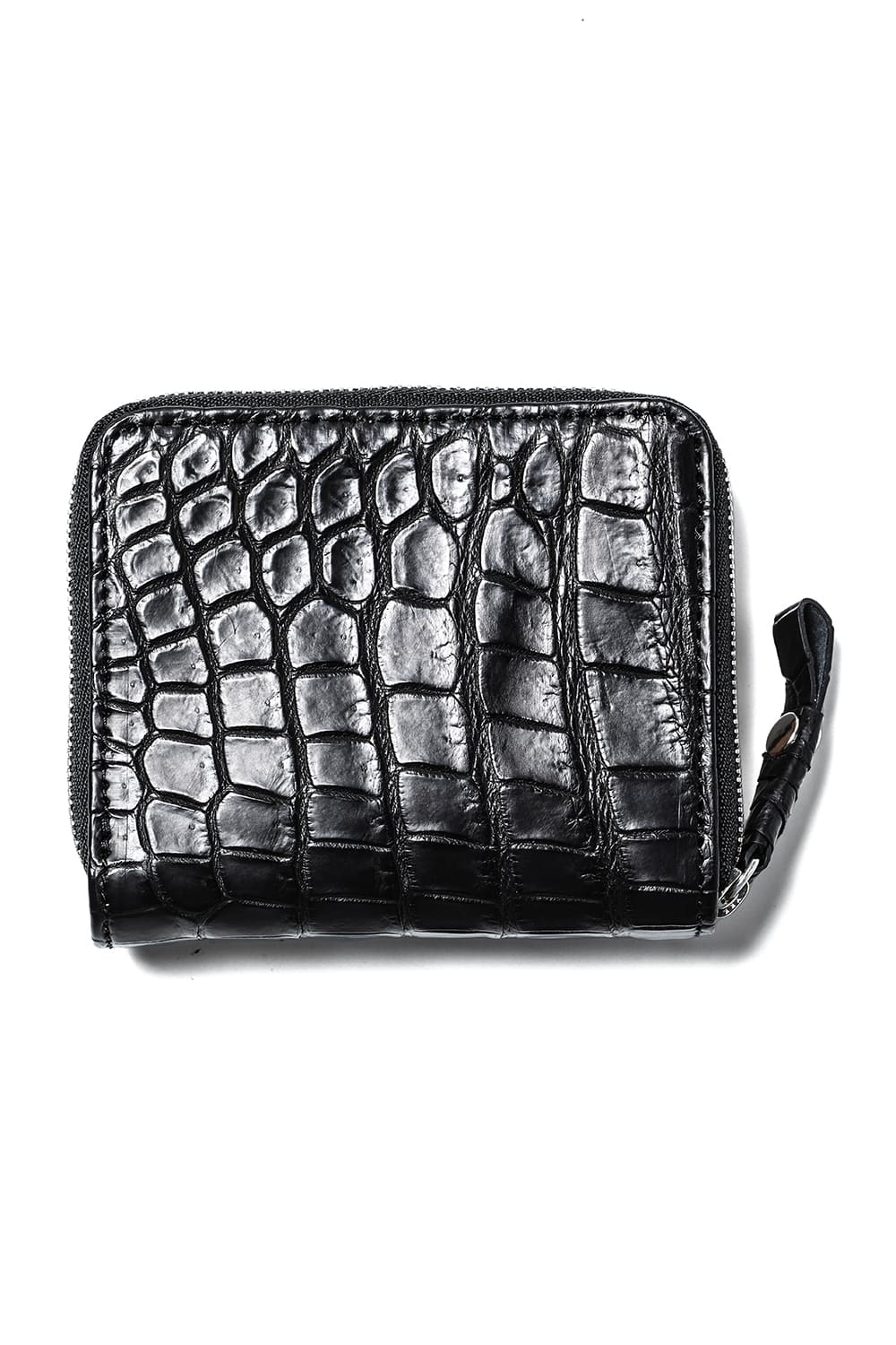 Tower half Wallet - Crocodile  Black