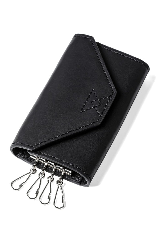 parallel key case Cow Leather Black
